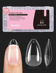 Beetles Gel Nail Tips almendra corta: 576 piezas para uñas definidas en casa