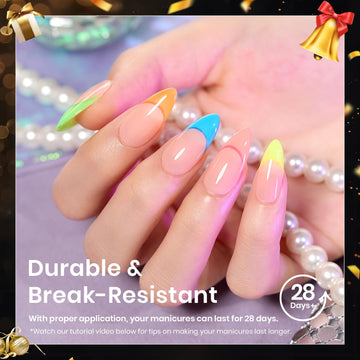 Beetles Gel Nail Tips con borde delgado para acabado más realista
