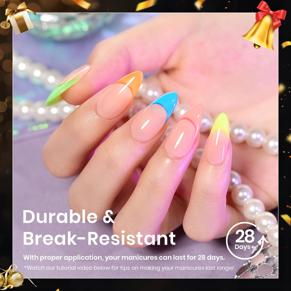 Beetles Gel Nail Tips con borde delgado para acabado más realista