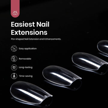 Beetles Gel Nail Tips clear full-cover press-on for smooth, durable nails