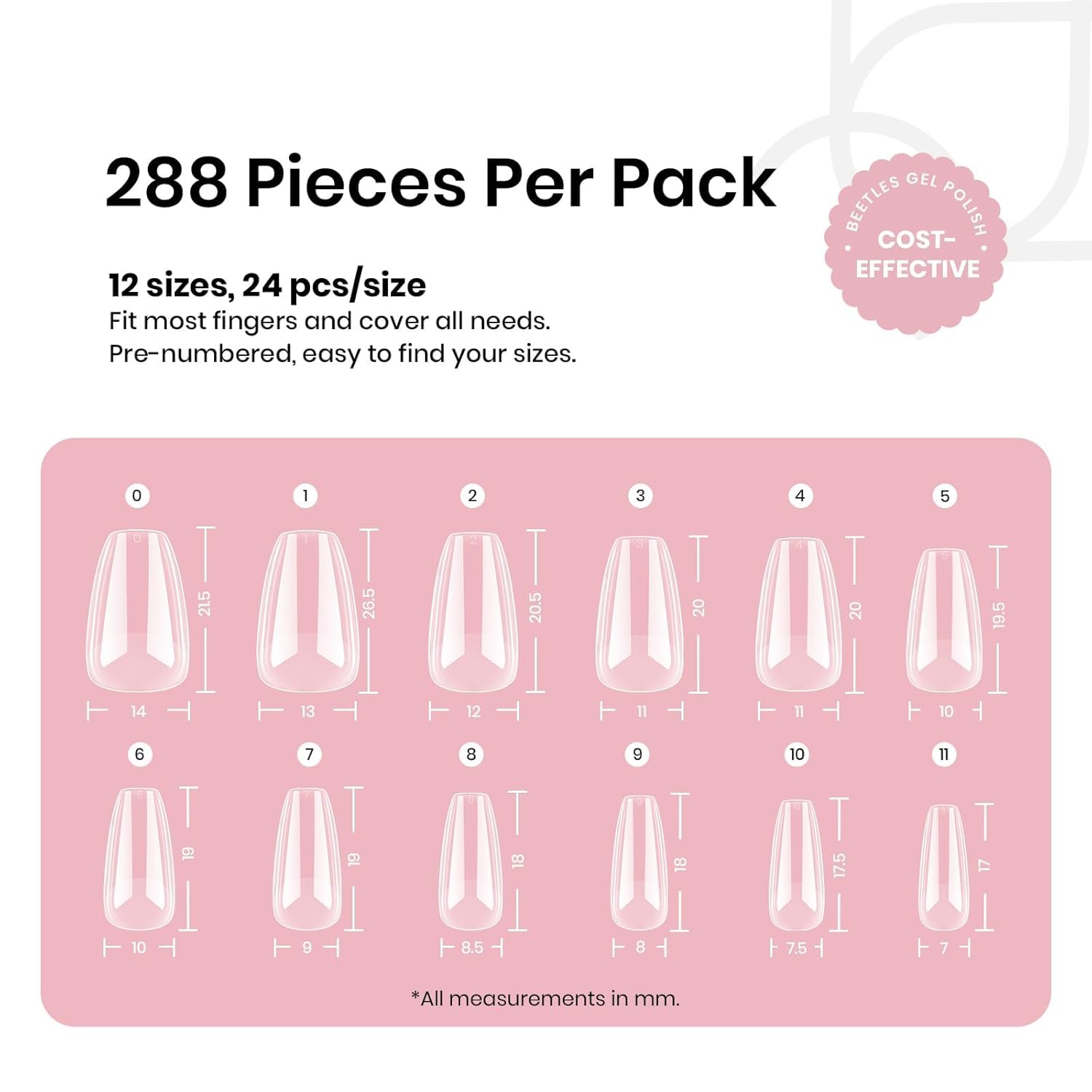 Beetles Gel Nail Tips: cobertura total para un acabado uniforme