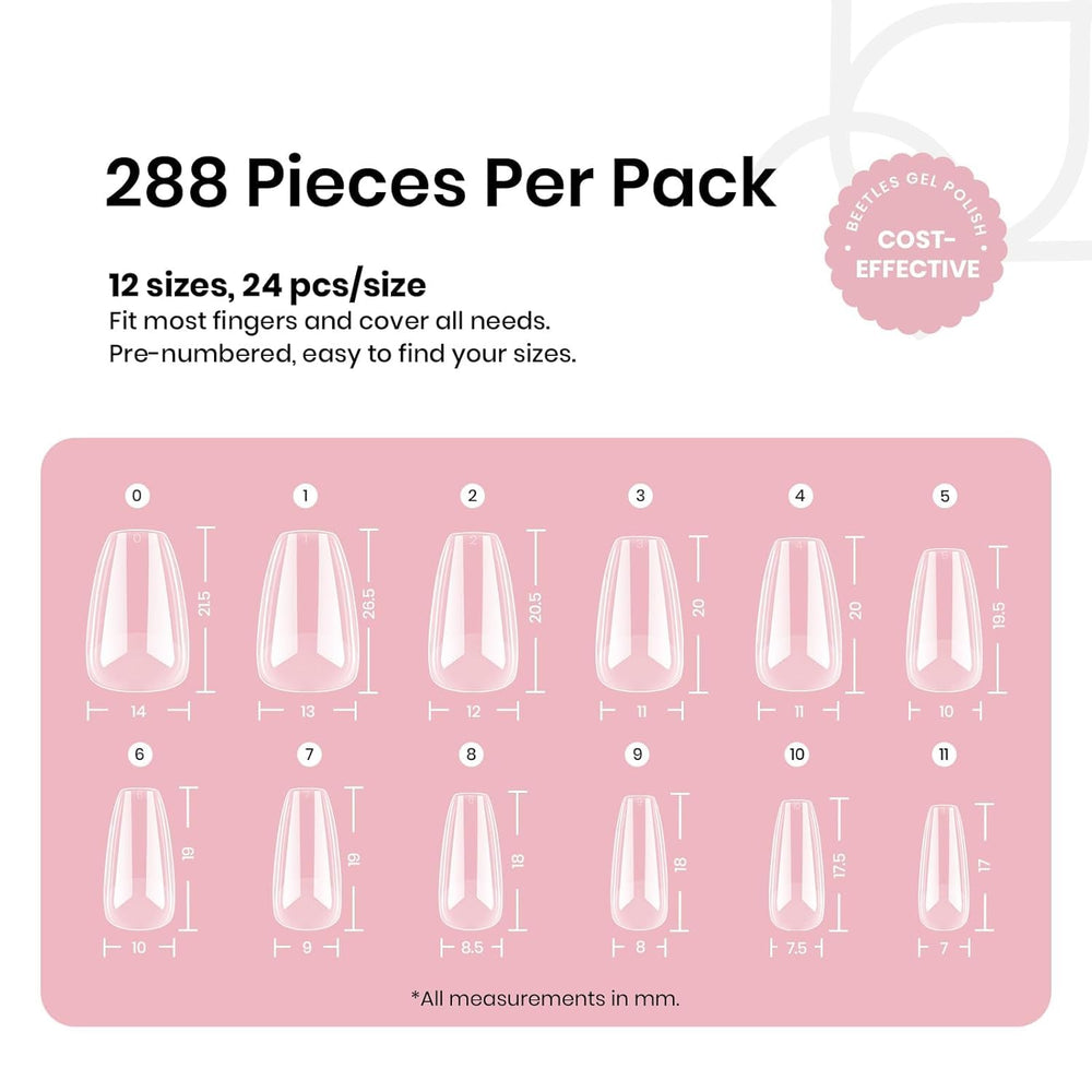 Beetles Gel Nail Tips: cobertura total para un acabado uniforme