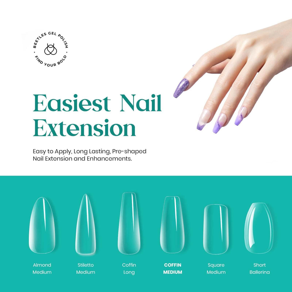 Beetles Gel Nail Tips: diez tallas para ajuste perfecto en cada dedo