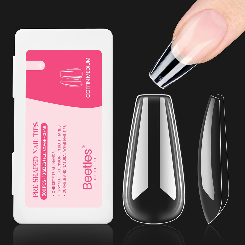 Beetles Gel Nail Tips: empaque de 500 piezas para retoques rápidos