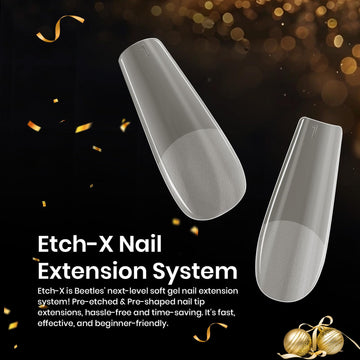 Beetles Gel Nail Tips Etch X kit completo, ideal para manicura en casa