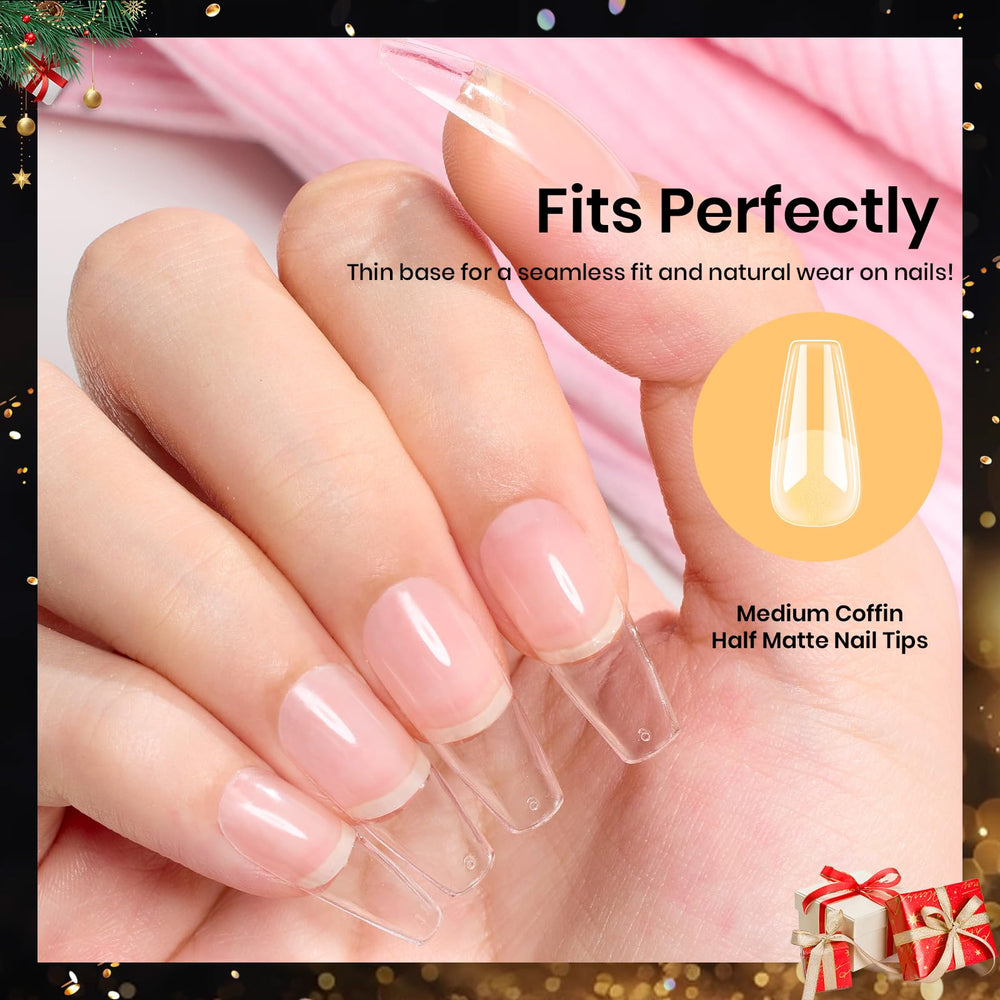 Beetles Gel Nail Tips Etch X alta resistencia, extensión estable y duradera