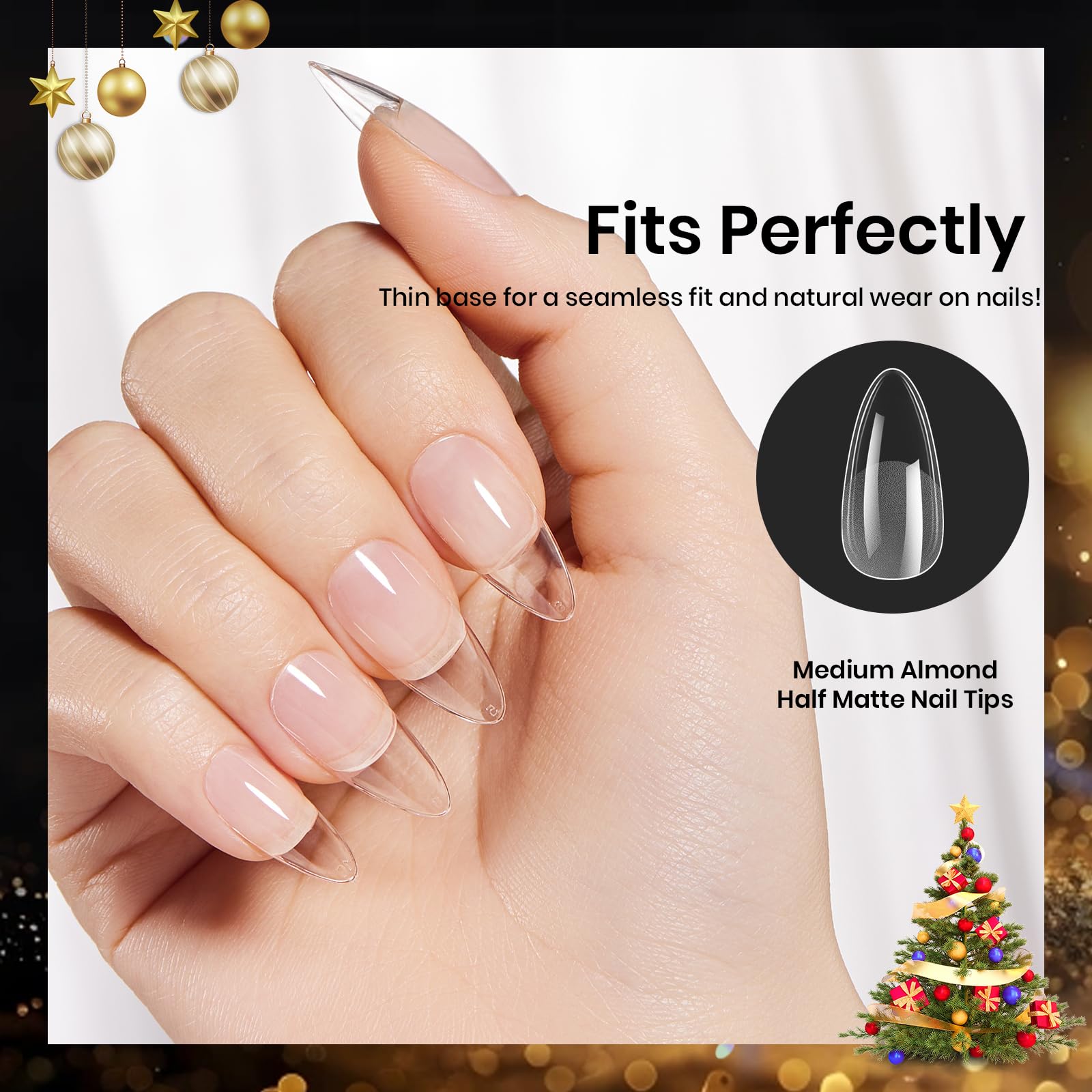 Beetles Gel Nail Tips compatibles con pegamento (no incluido) para unión rápida