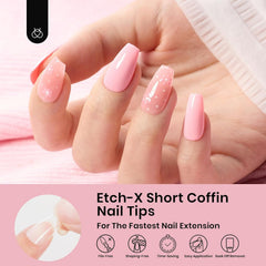 Beetles Gel Nail Tips: textura etch-X mate mejora el ajuste