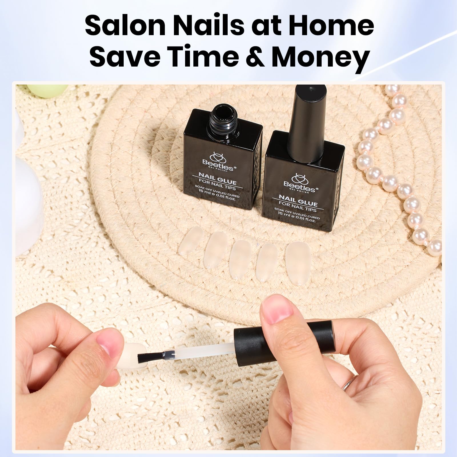 Beetles Gel Polish cola de uñas: adhesión versátil para base, tip y decoraciones