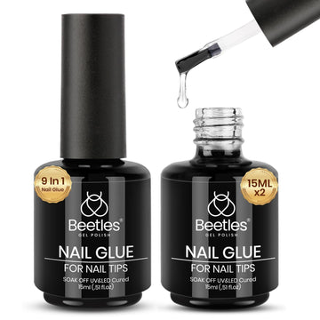 Beetles Gel Polish 9 en 1: pegamento para uñas falsas para fijación rápida y segura