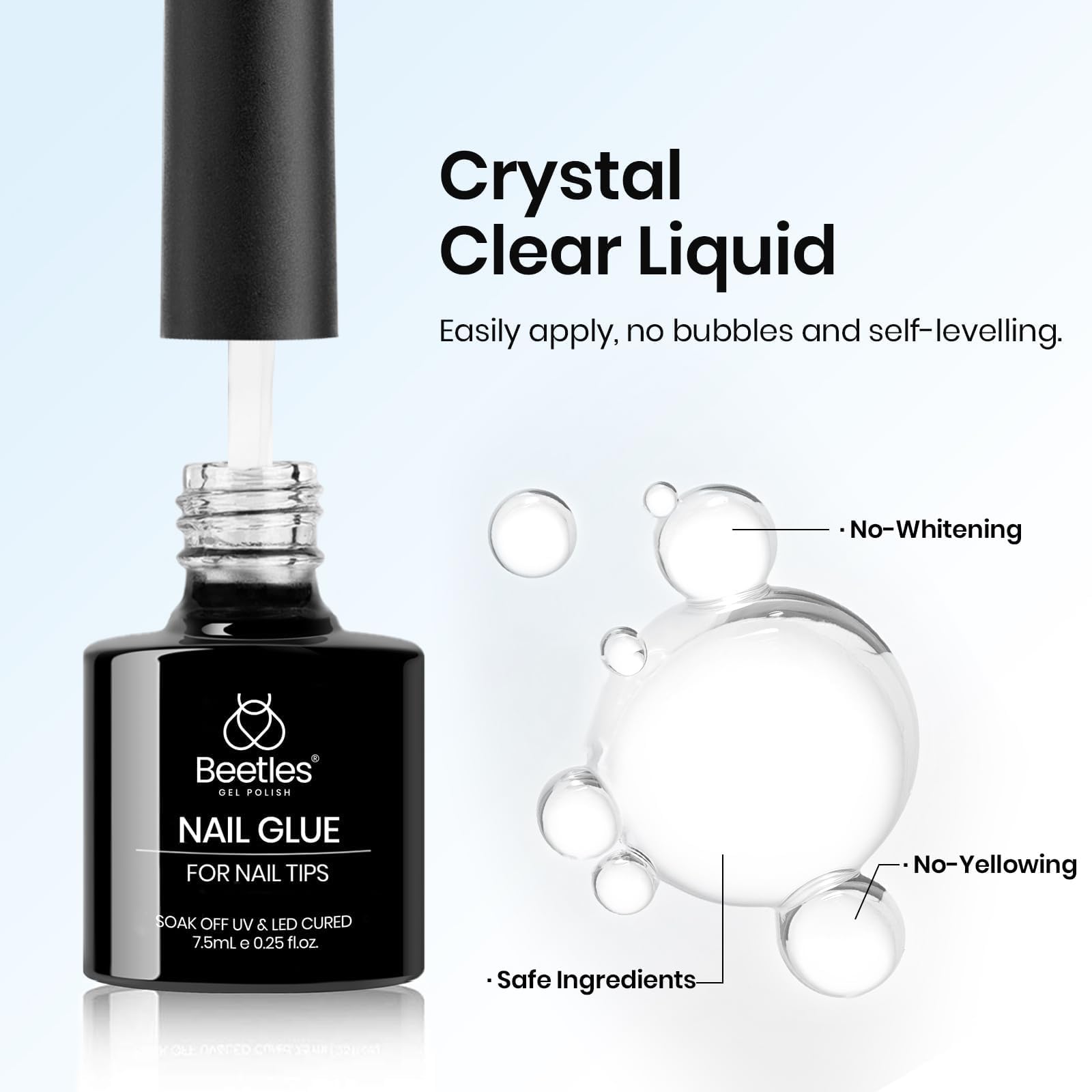 Beetles Gel Polish 9 en 1: sellado decorativo para fijar adornos.
