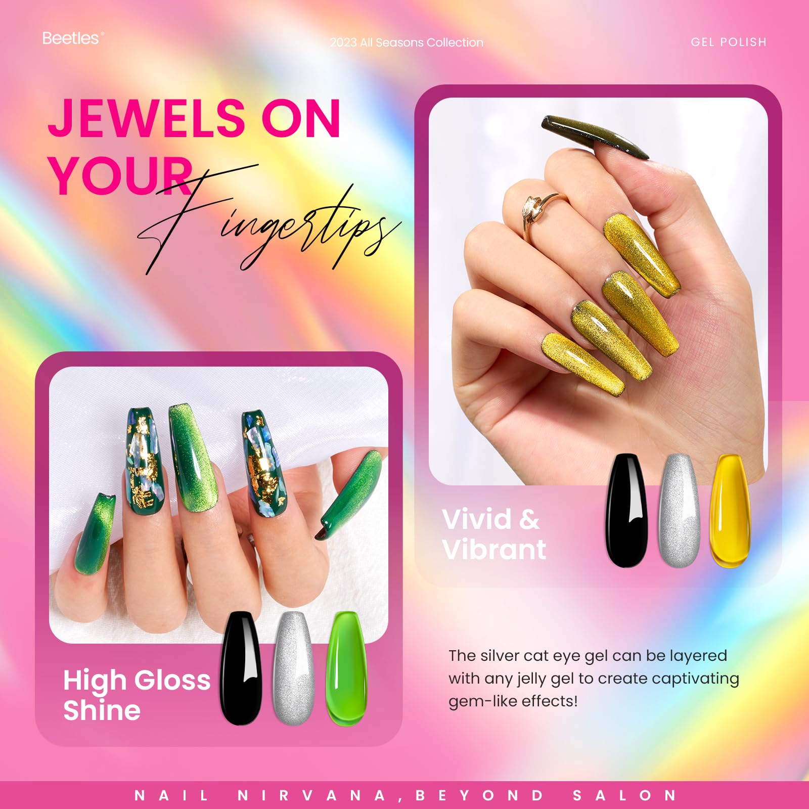 Beetles Gel Polish bâtonnet magnétique, outil clé pour l’effet cat-eye.