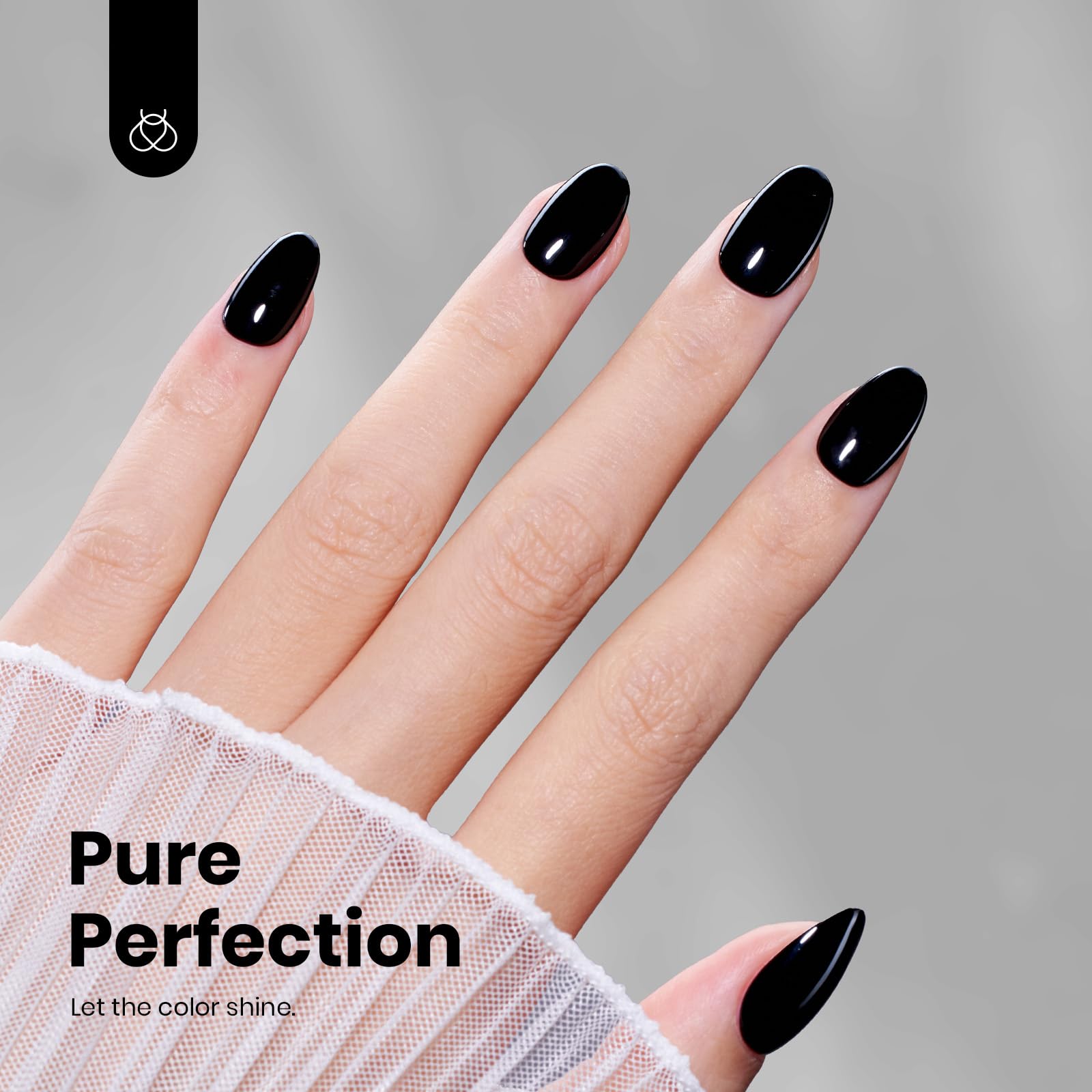 Beetles gel esmalte negro, presentación elegante con brillo duradero.