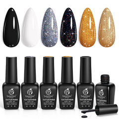 Beetles Gel Polish: conjunto de 6 colores para manicura glam en casa.