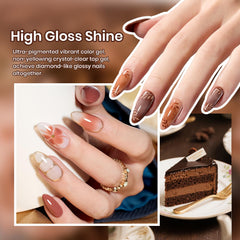 Beetles Gel Polish Brownie Bliss: close-up de brillo perlado en esmalte