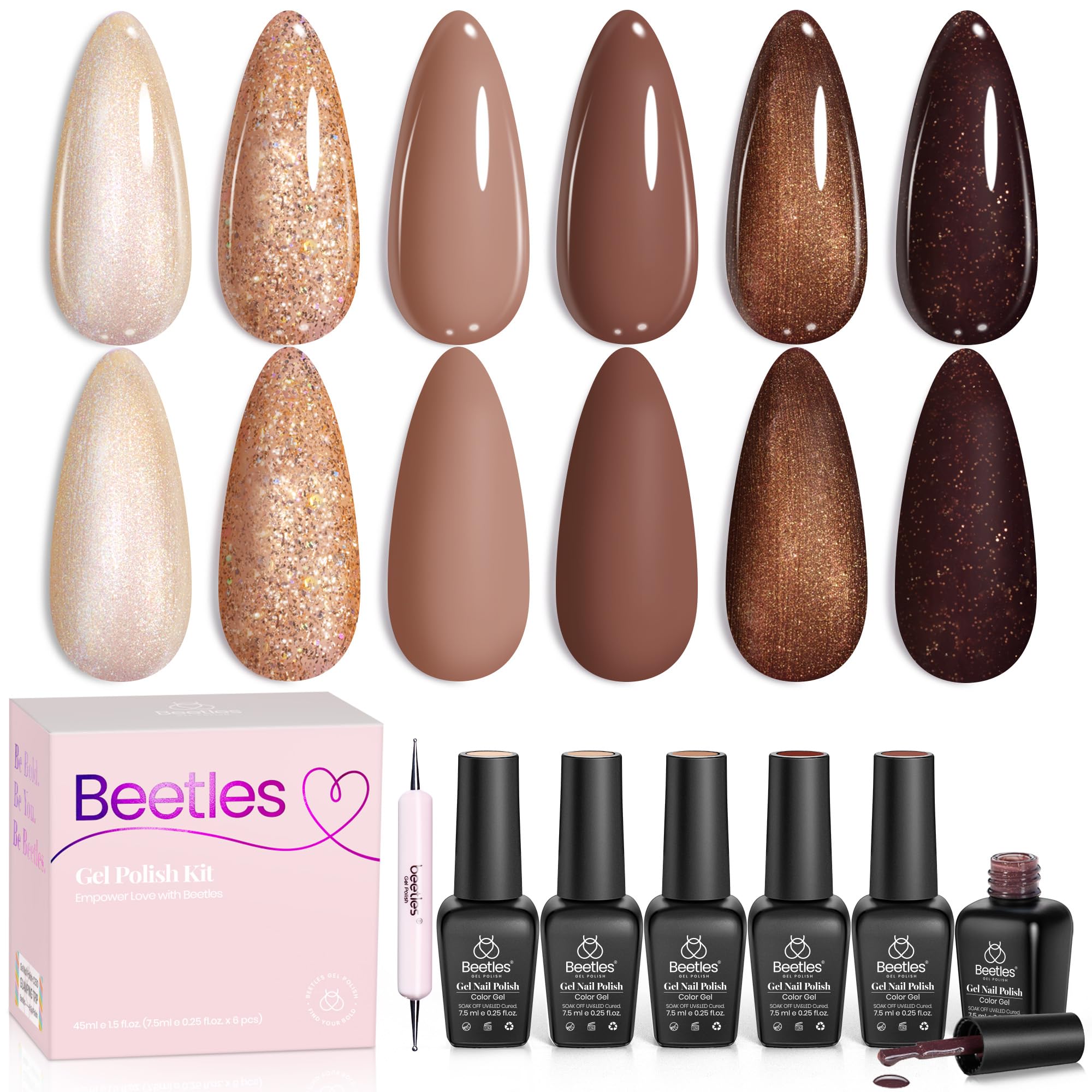 Beetles Gel Polish Brownie Bliss: caja del set, lista para regalo
