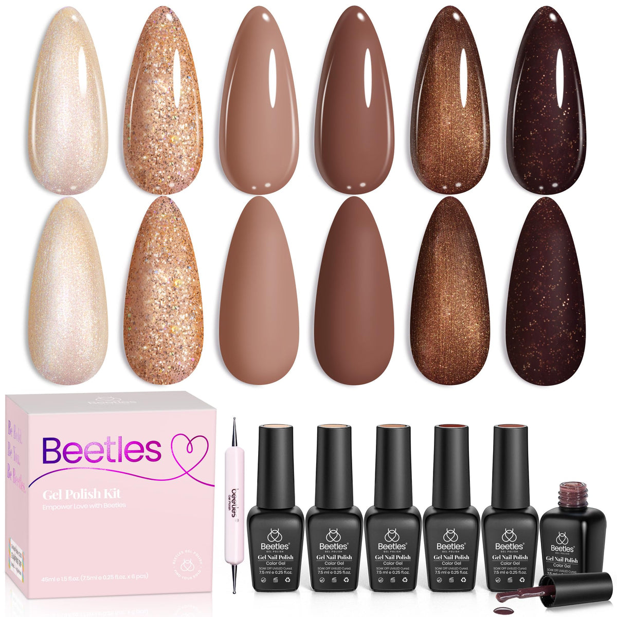 Beetles Gel Polish Brownie Bliss: caja del set, lista para regalo
