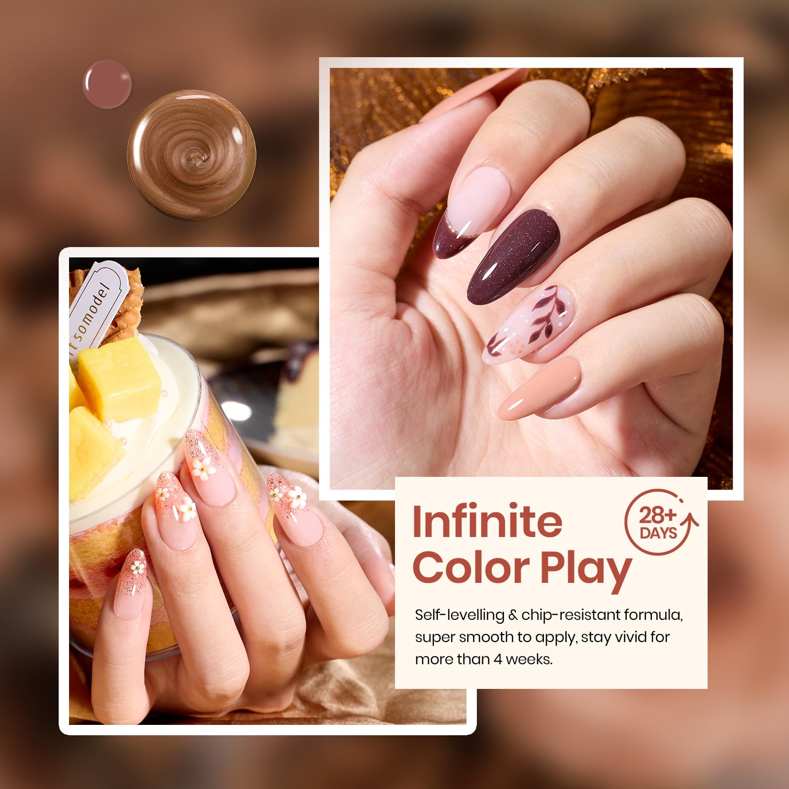 Beetles Gel Polish Brownie Bliss: uñas con color duradero y acabado suave