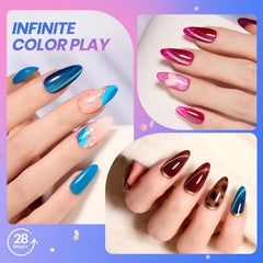 Beetles Gel Polish cat eye gels showing magnetic 3D shift for depth
