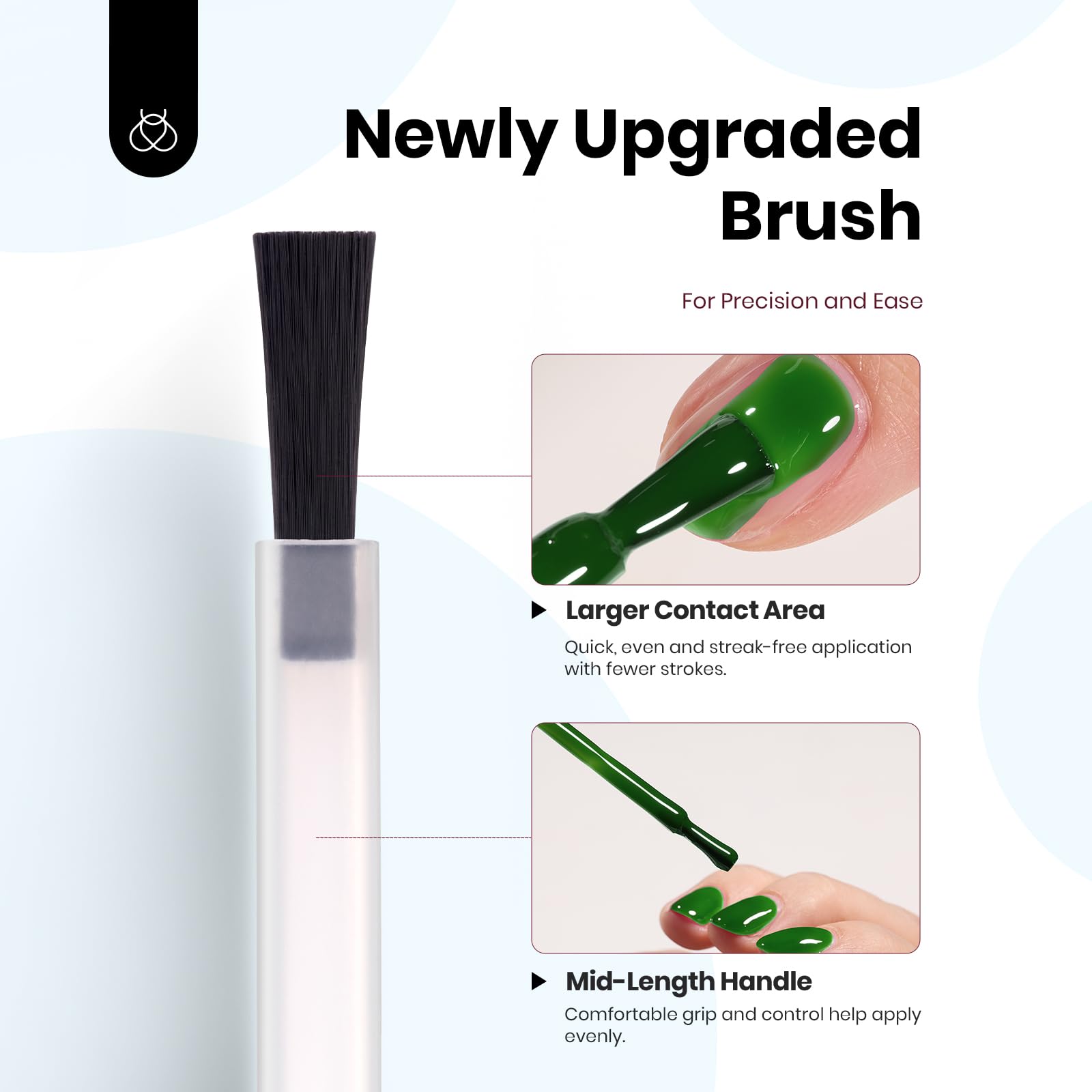 Beetles Gel Polish verde claro crea un estilo natural y brillante.