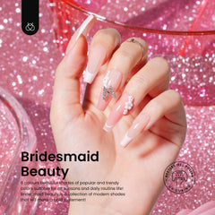 Beetles Gel Polish, tono gris neutro, look moderno para damas de honor
