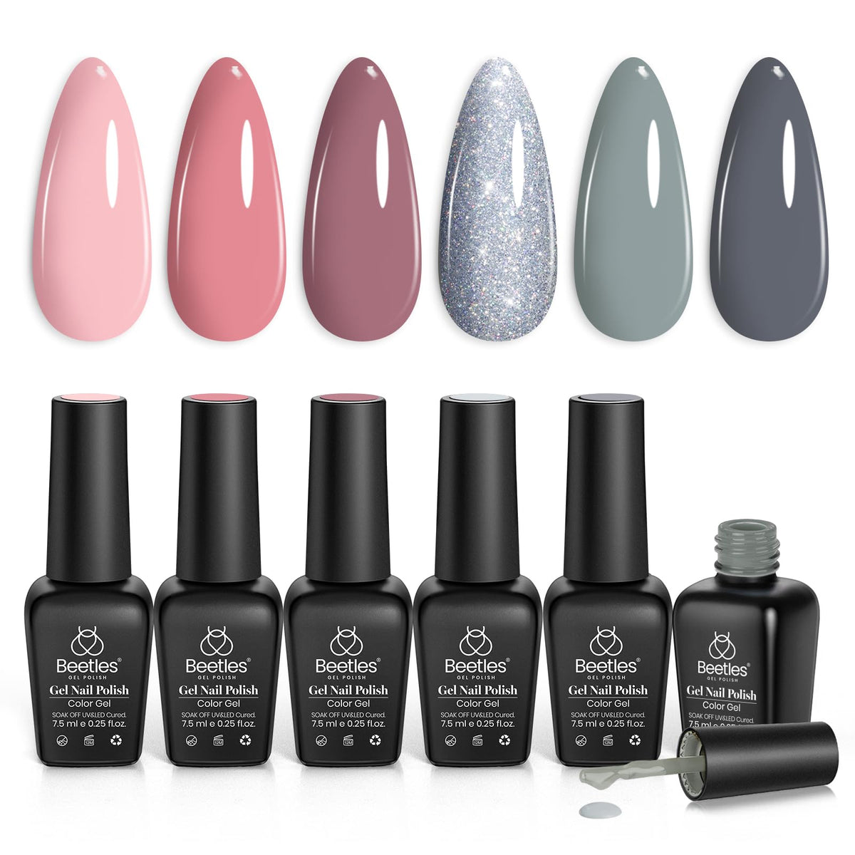 Beetles Gel Polish, tono rosado neutro, ideal para uñas elegantes en bodas