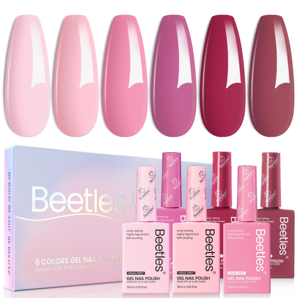 Beetles gel polish curado con luz LED, color estable.