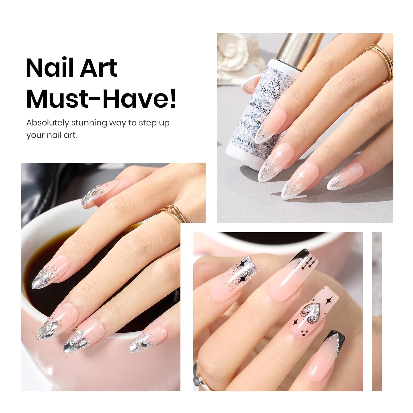 Beetles Gel Polish empaque regalo plateado, ideal para regalo.