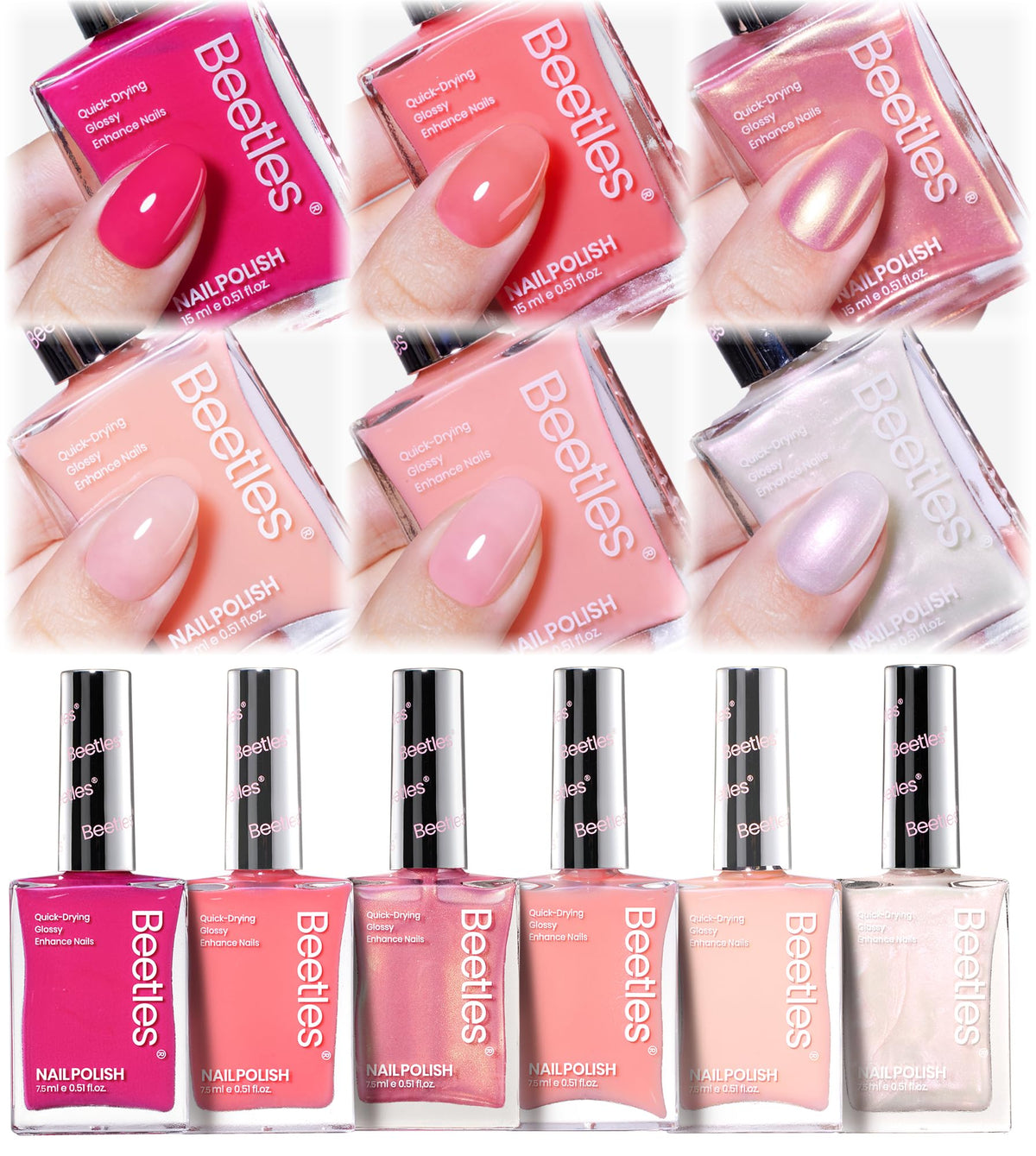 Beetles Gel Polish Heartbeat: set de 6 colores para uñas, variedad lista para combinar.