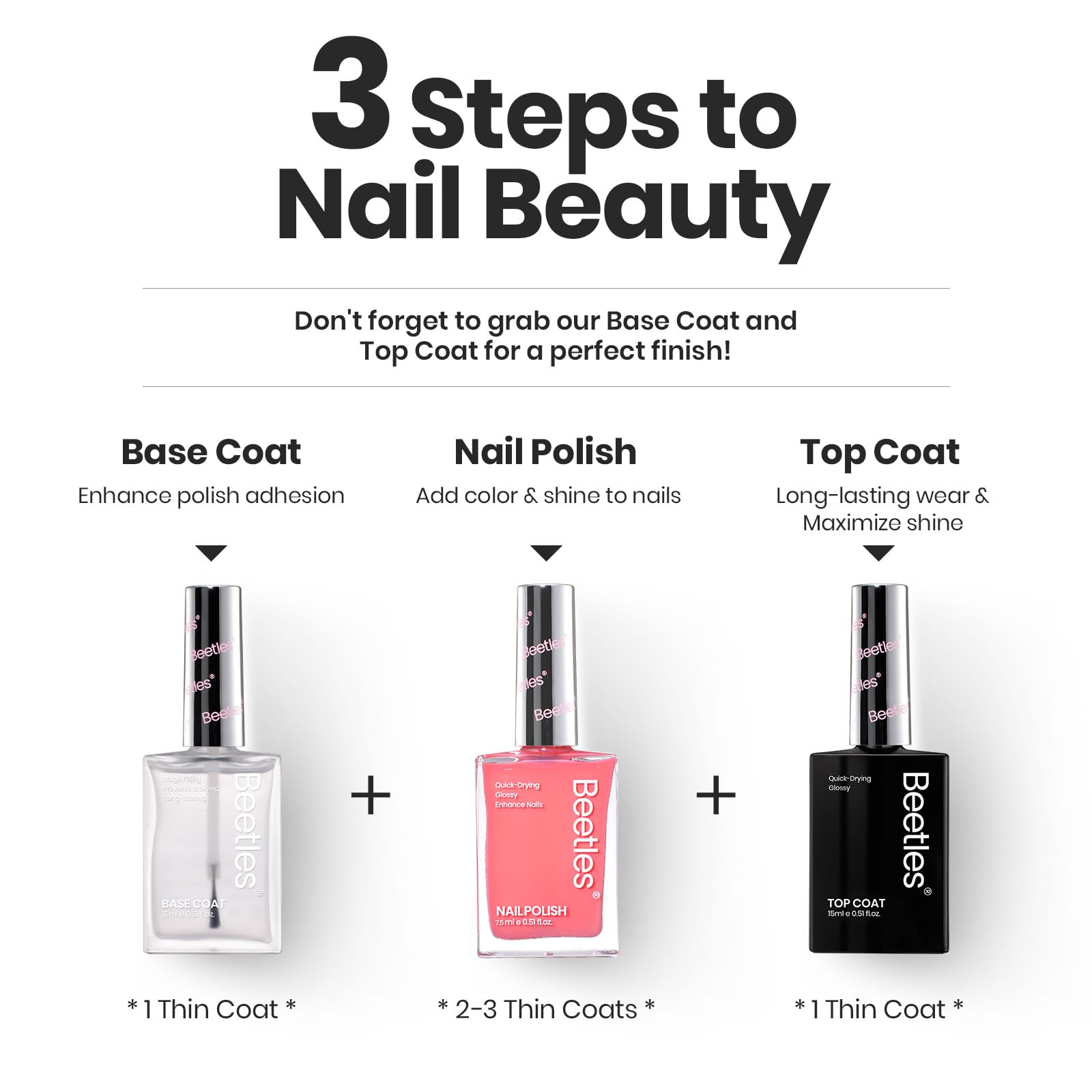 Beetles Gel Polish Heartbeat: manicura rápida en casa con dos capas.