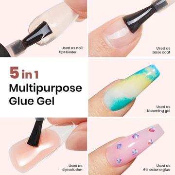 Beetles Gel Polish Kit: pincel 5 en 1 para aplicación precisa de uñas.