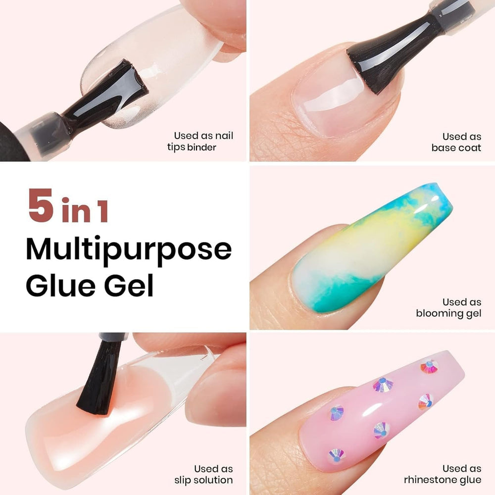 Beetles Gel Polish Kit: pincel 5 en 1 para aplicación precisa de uñas.