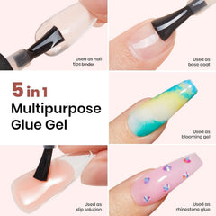 Beetles Gel Polish Kit: pincel 5 en 1 para aplicación precisa de uñas.