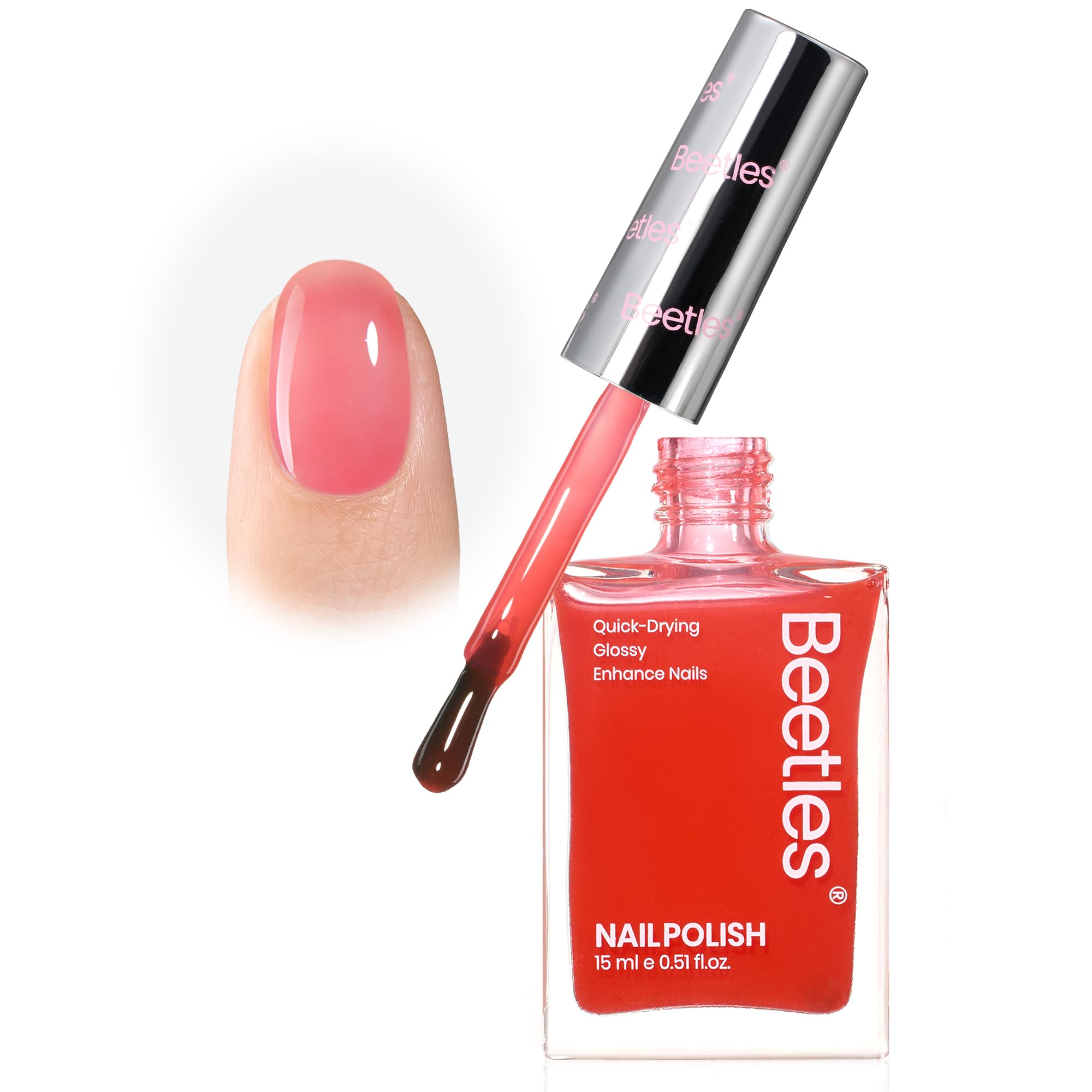 Beetles Gel Polish laca roja de secado rápido para uñas con acabado duradero