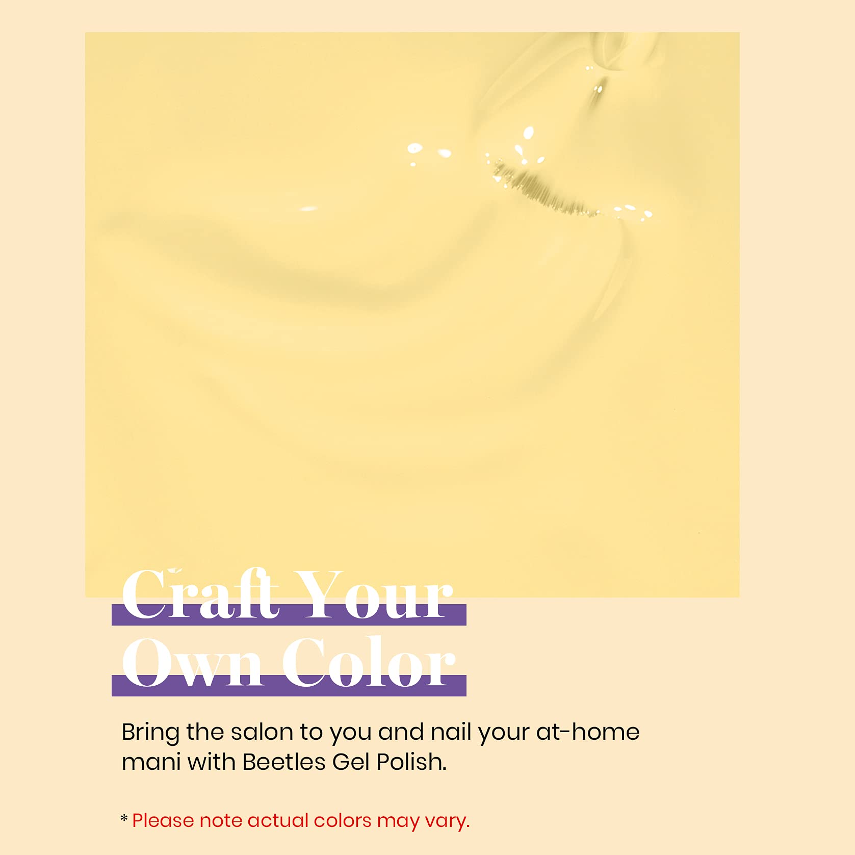 Beetles Gel Polish manos amarillo veraniego, look diario iluminado.