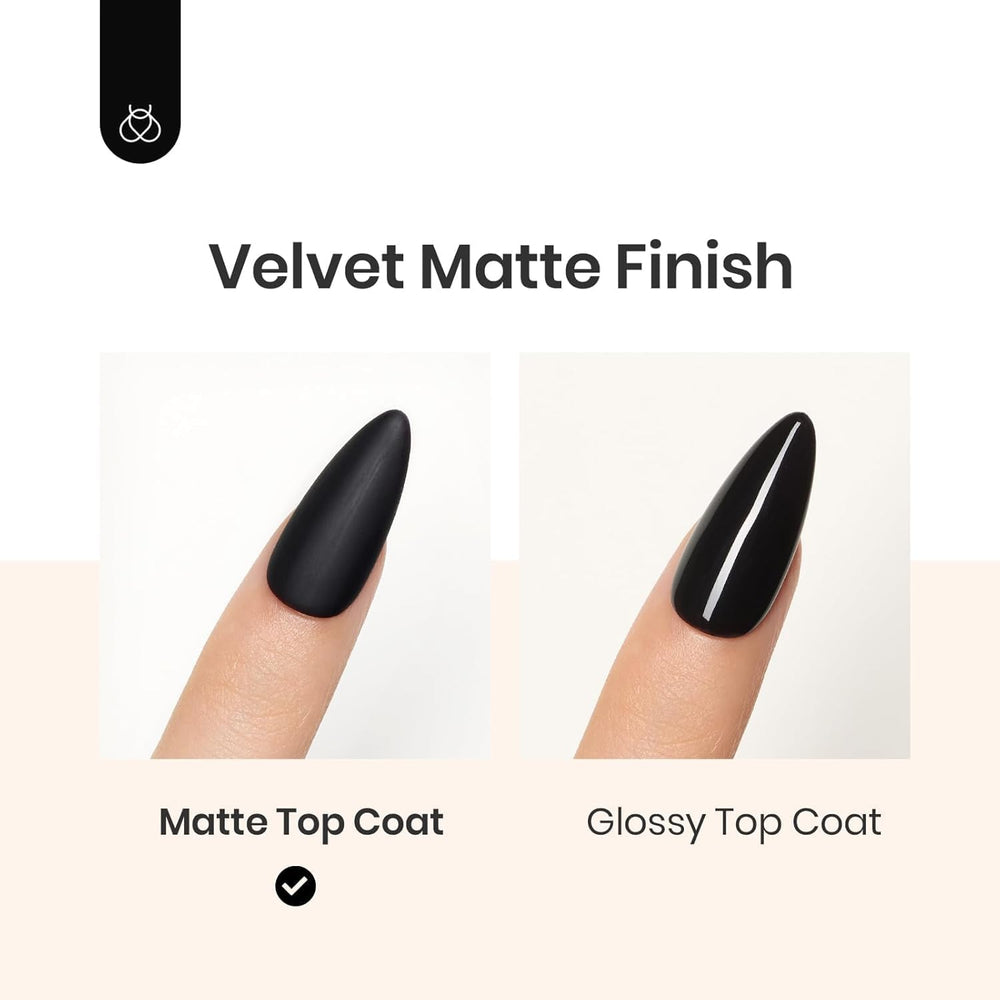 Efecto mate sin limpiador del Beetles Top Coat para un look sobrio y uniforme.