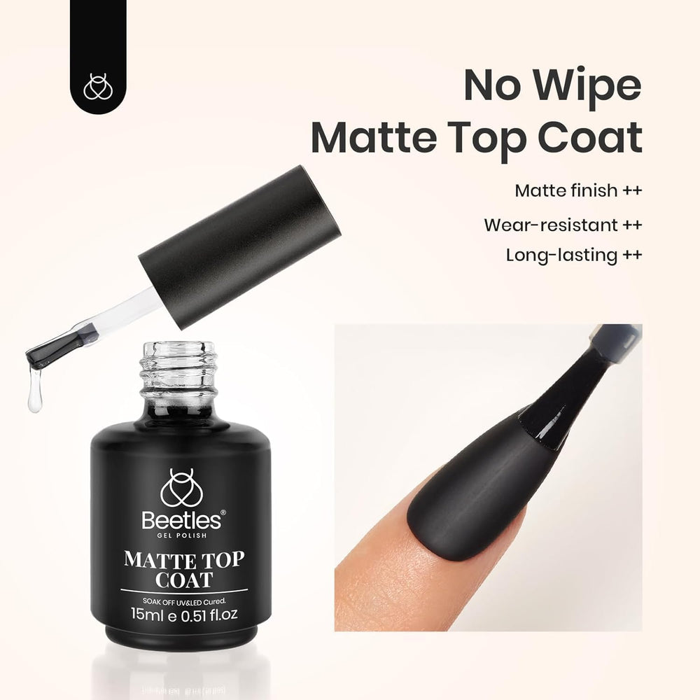 Muestra de color del Beetles Matte Top Coat para visualizar el acabado mate.