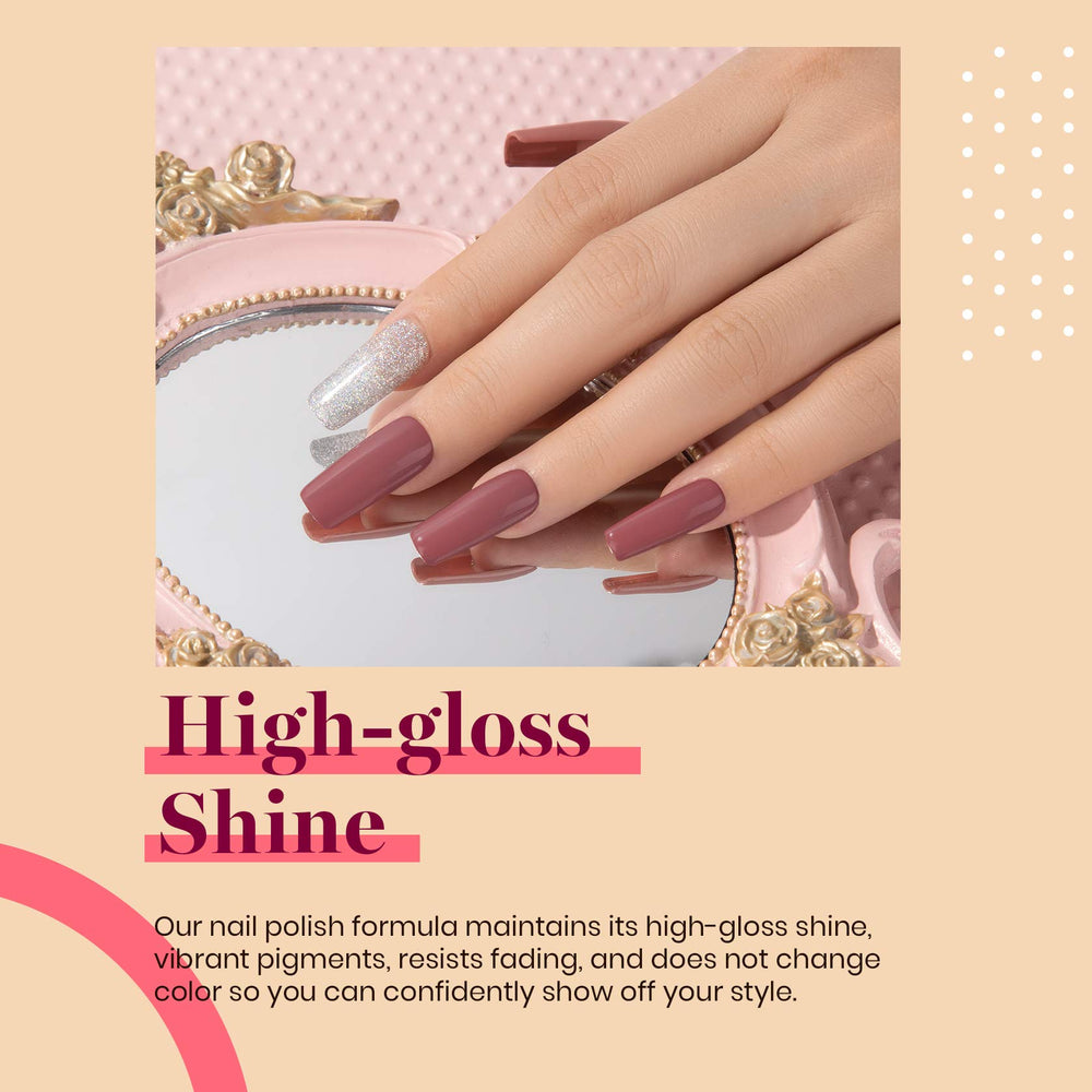 Beetles Esmalte Gel Mauve, envase compacto para retoques