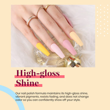 Beetles Gel Polish muestra color amarillo, ideal para nail art casero.