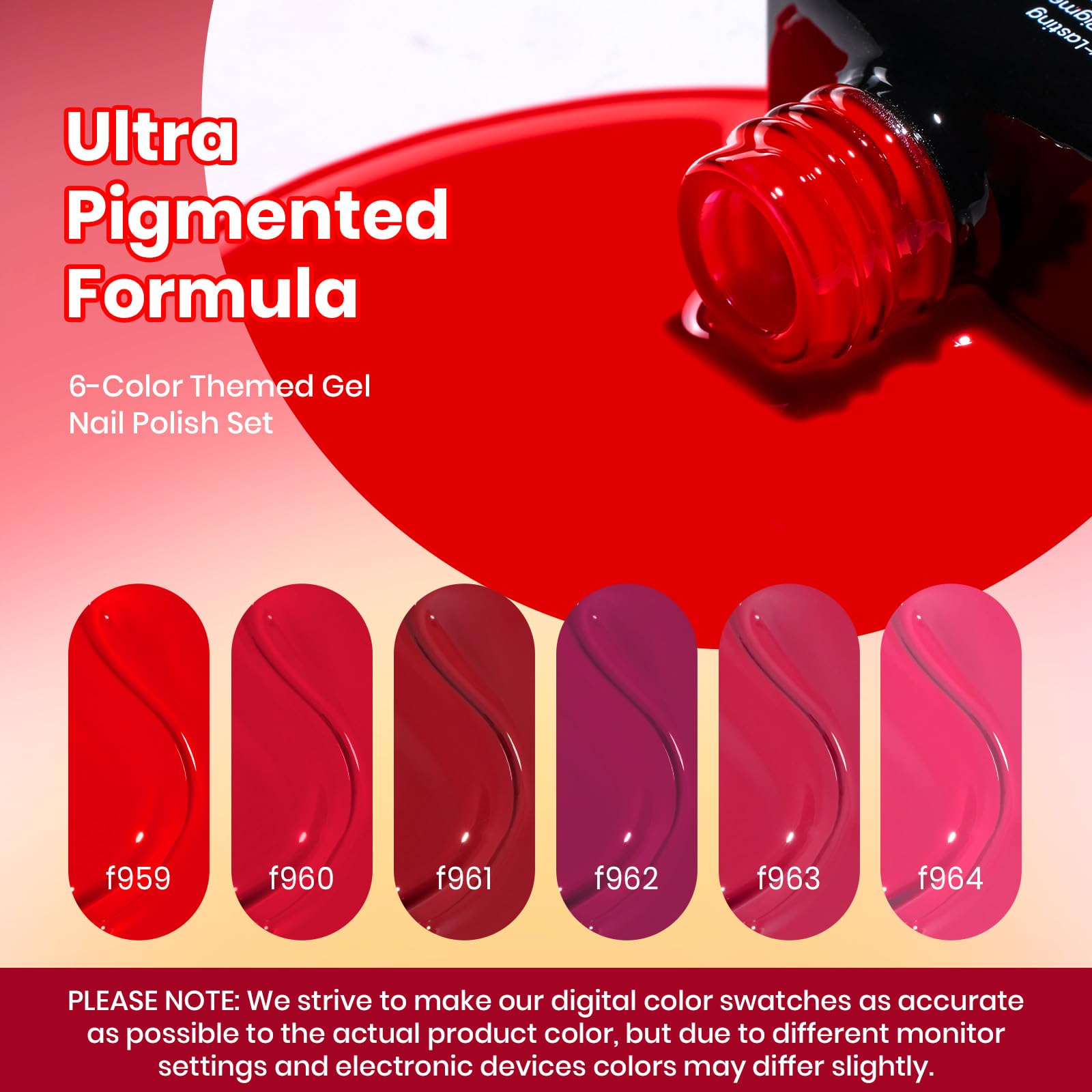 Beetles Gel Polish Crimson Horizon: muestra de color para elegir tonos antes de aplicar.