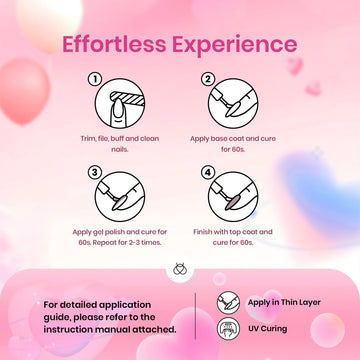 Beetles Gel Polish Pink Set application process, smooth self-leveling texture.