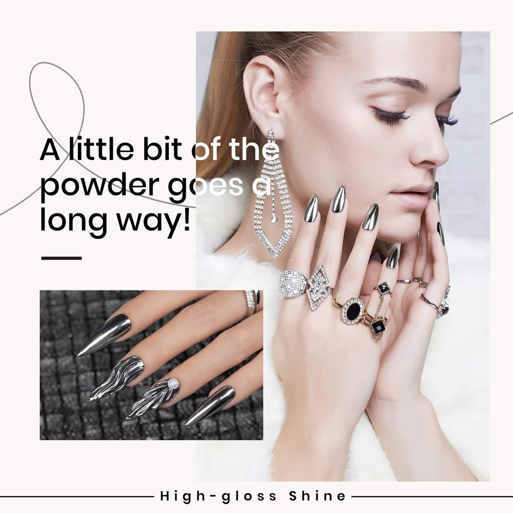 Beetles Gel Polish polvo cromo para luz ultravioleta y acrilicas, ideal para manicuras duraderas