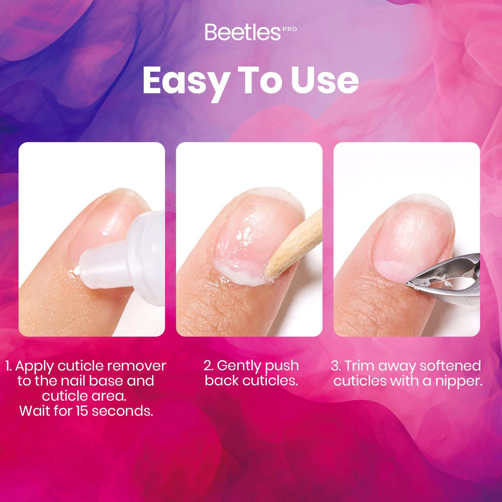 Beetles Pro Cuticle Remover, apto para profesionales y aficionados en casa.