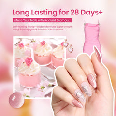 Beetles esmalte gel rosa con brillo intenso para uñas elegantes