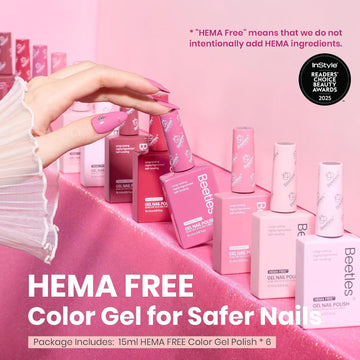 Beetles gel polish rosa claro, tono suave para uñas elegantes.