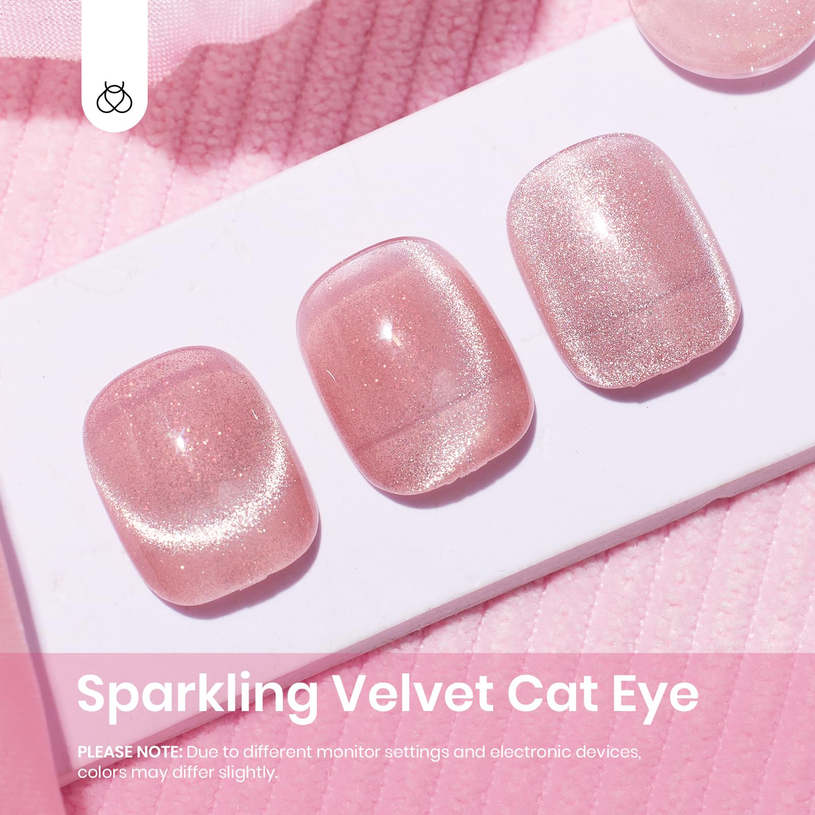 Beetles esmalte gel rosa ojo de gato magnético para efectos cambiantes