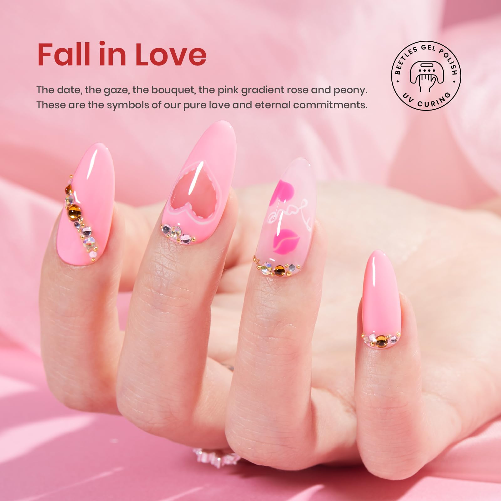 Beetles gel polish rosa suave con acabado elegante y adherencia mejorada
