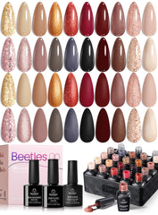 Beetles Gel Polish Set, paleta de 20 colores para looks diarios.