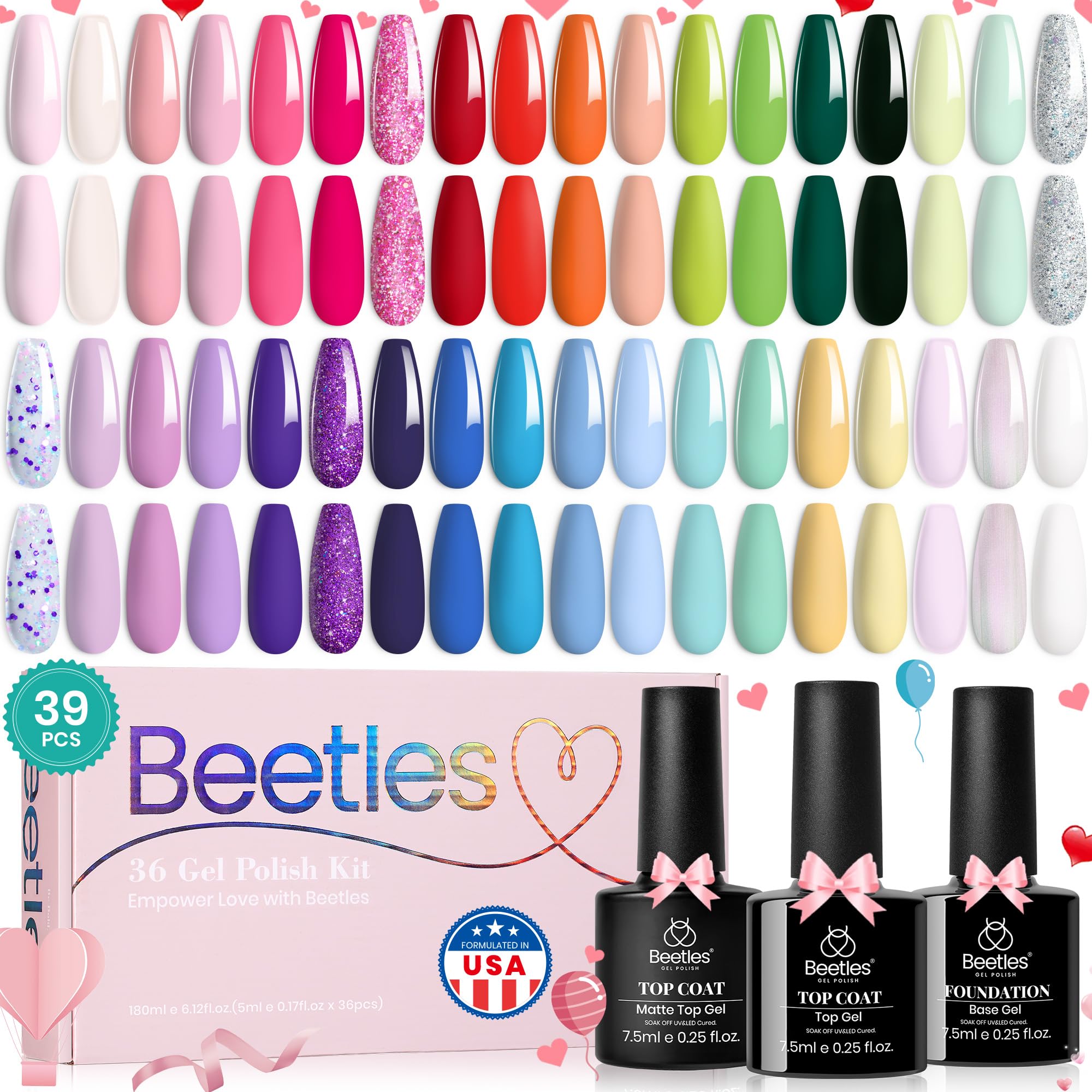 Beetles Gel Polish: conjunto de 36 colores pastel para uñas en casa