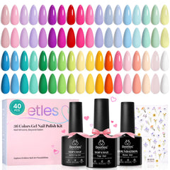 Beetles gel polish set de 40 piezas para manicuras versátiles